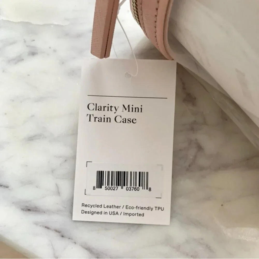 Blush Pink Clear Cosmetic Case with Handle